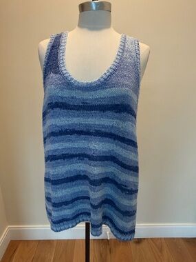 Zara Blue Striped Knit Tank Tunic